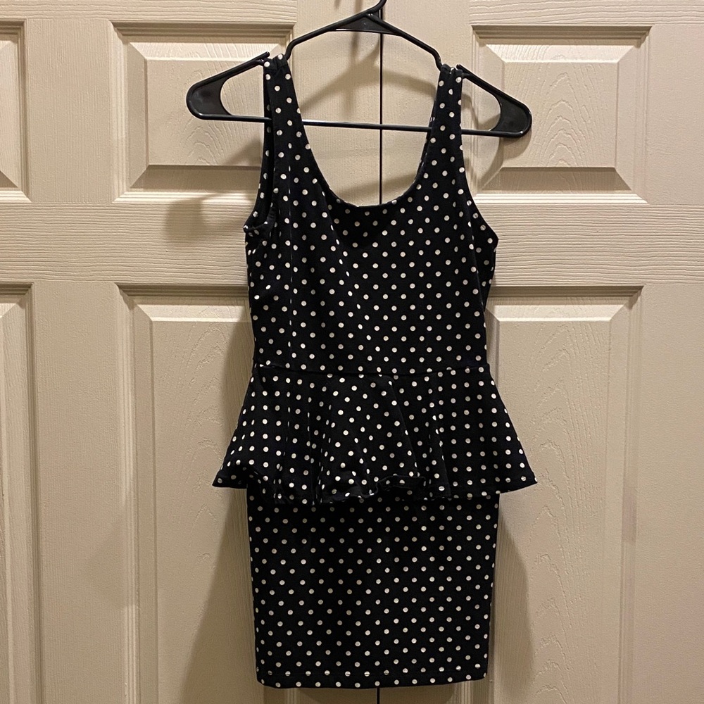 Elegant Black Polka Dot Dress